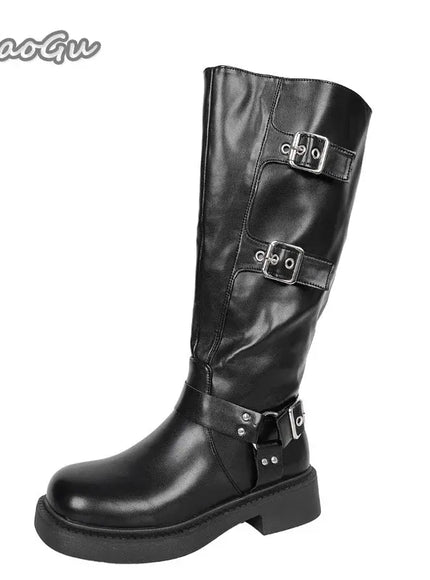 KissICON Soft PU Leather Women's Autumn Black Brown Long