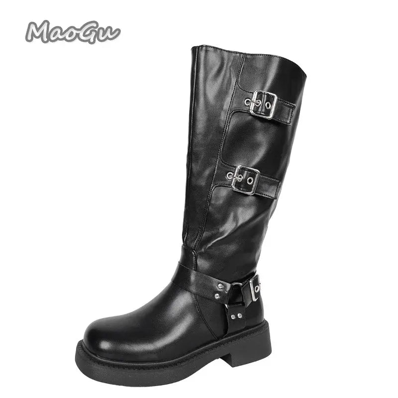 KissICON Soft PU Leather Women's Autumn Black Brown Long