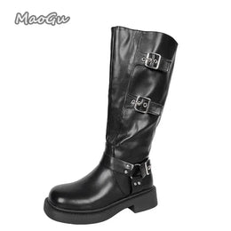 KissICON Soft PU Leather Women's Autumn Black Brown Long