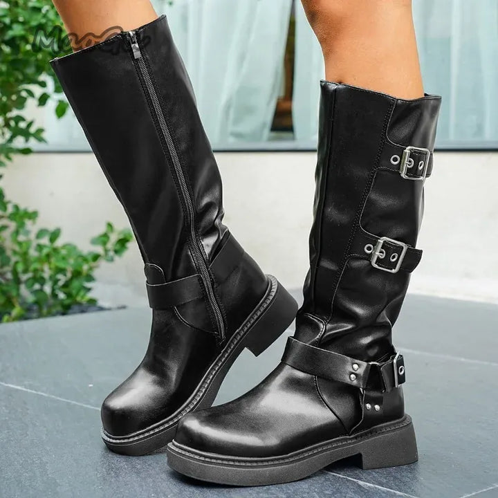 Soft PU Leather Women's Autumn Black Brown Long
