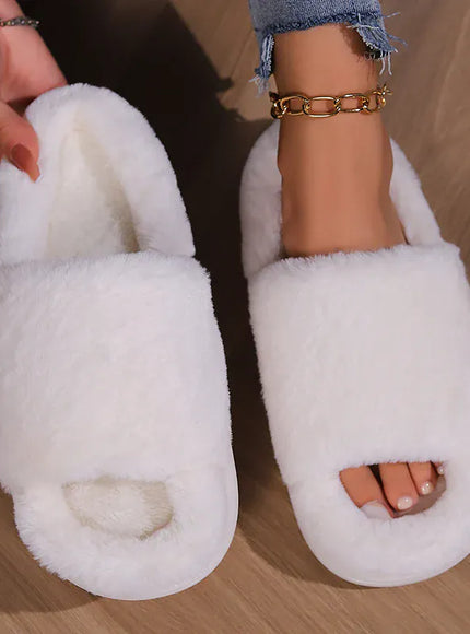 KissICON Soft Sole Home Fluffy Fur Slippers Women Winter