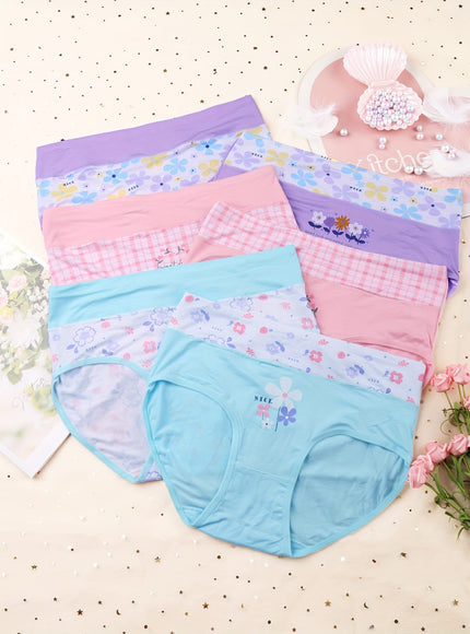KissICON Soft Stretchy Printed Highwaisted Panty – 6pack