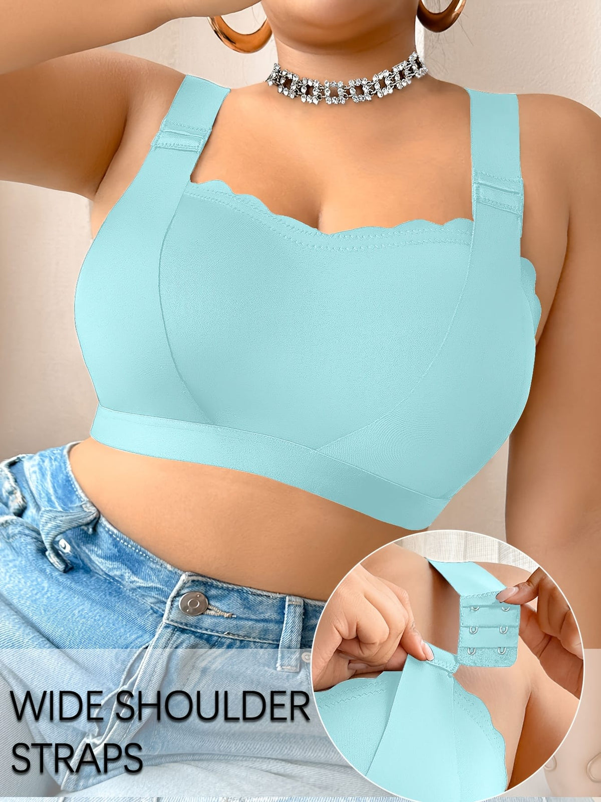 KissICON Solid Color Curve Women's Bra – Strap Open Buckle
