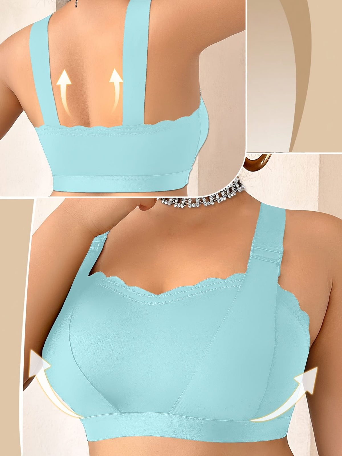 KissICON Solid Color Curve Women's Bra – Strap Open Buckle