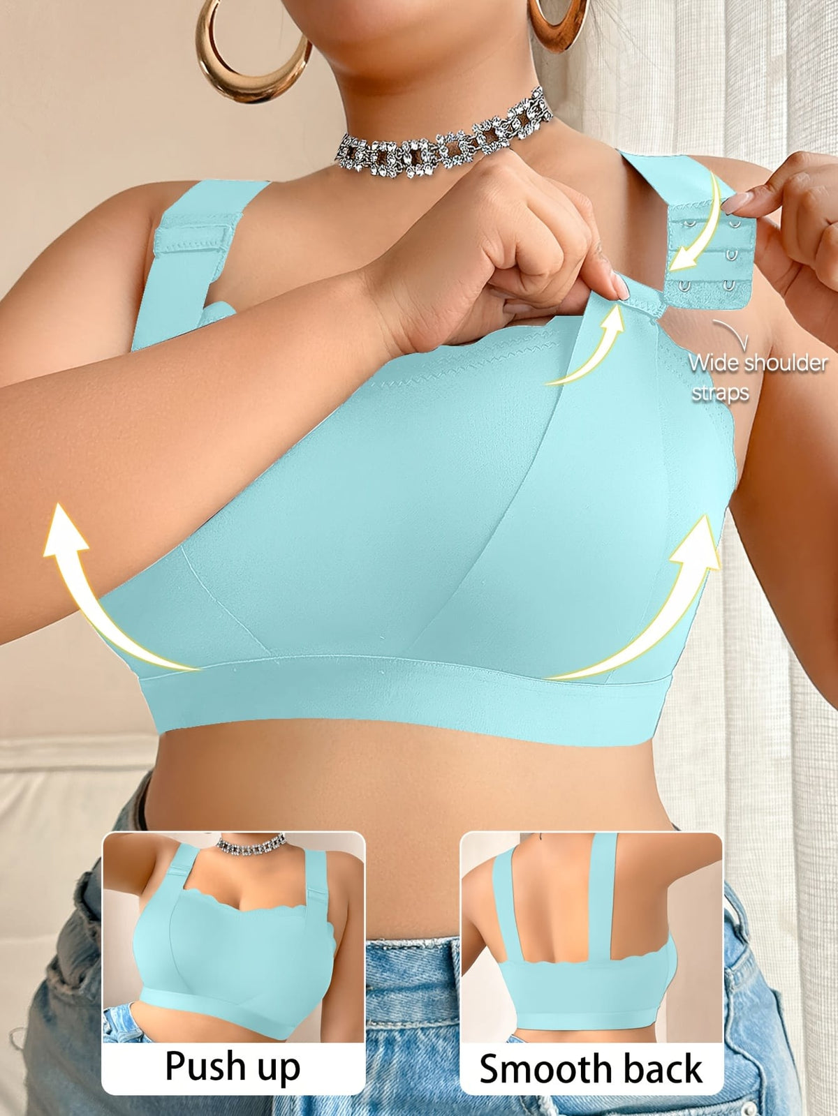 KissICON Solid Color Curve Women's Bra – Strap Open Buckle