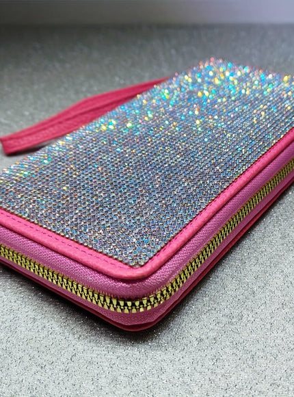 jkthpu-45 Sparkling AB Diamond Foundation Encrusted Luxury Clutch Wallet Opulent Large  Divine