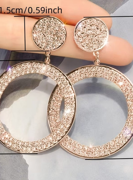 jkthpu-45 Sparkling Bohemian Geometric Round Pendant Earrings for Parties