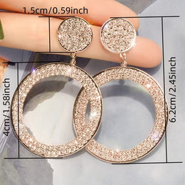 jkthpu-45 Sparkling Bohemian Geometric Round Pendant Earrings for Parties