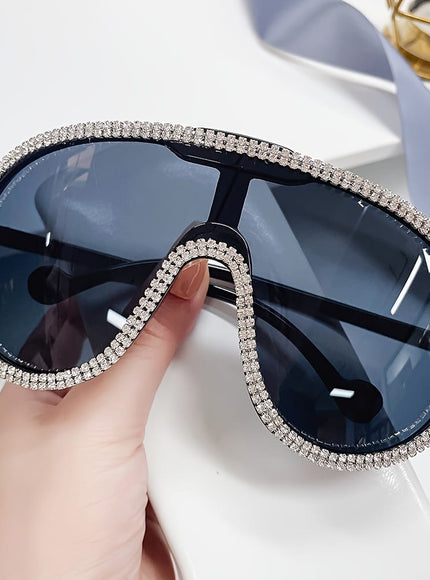 KissICON Eyewear Sparkling Bohemian Y2K Encrusted Large Frame Fashion Glasses