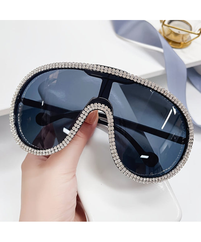 KissICON Eyewear Sparkling Bohemian Y2K Encrusted Large Frame Fashion Glasses