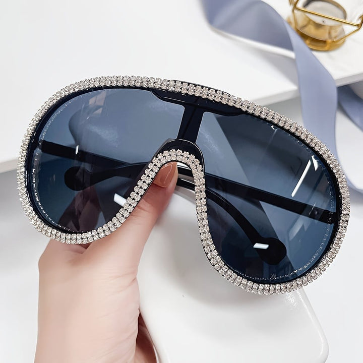 Sparkling Bohemian Y2K Encrusted Large Frame Fashion Glasses
