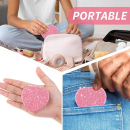 jkthpu-45 Sparkling Heart Mirror Portable Polished Stainless Steel Magnifier