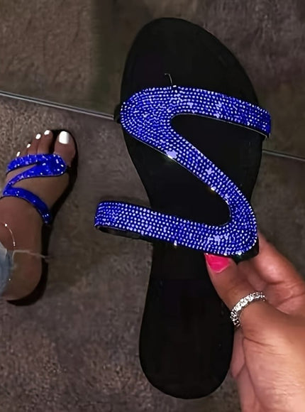 jkthpu-45 Sparkling Jelly Slides Comfy Womens Summer Beach Sandals