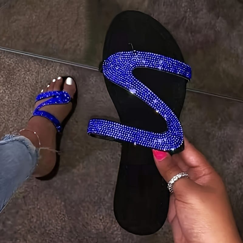 jkthpu-45 Sparkling Jelly Slides Comfy Womens Summer Beach Sandals