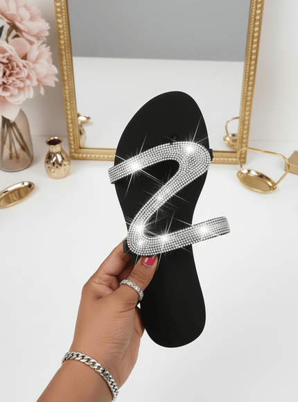 jkthpu-45 Sparkling Jelly Slides Comfy Womens Summer Beach Sandals