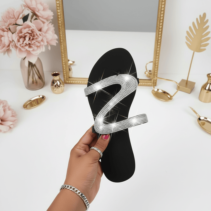 Sparkling Jelly Slides Comfy Womens Summer Beach Sandals