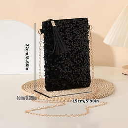jkthpu-45 Sparkling Multicolor Polka Dot Evening Bag with Tassels