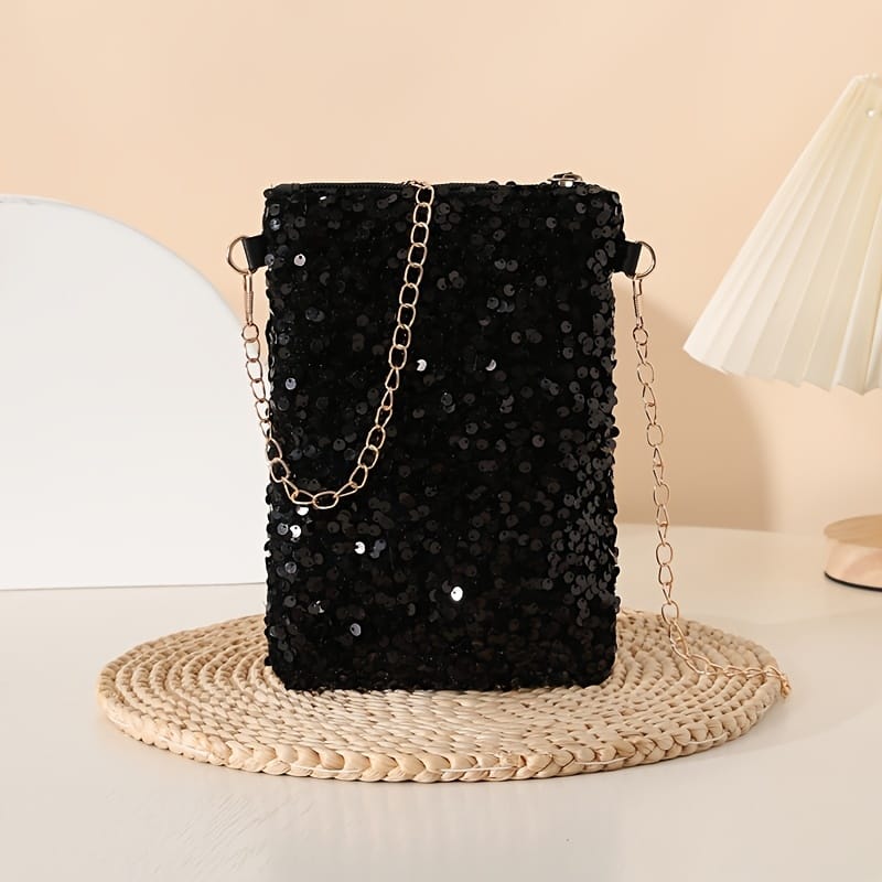 jkthpu-45 Sparkling Multicolor Polka Dot Evening Bag with Tassels