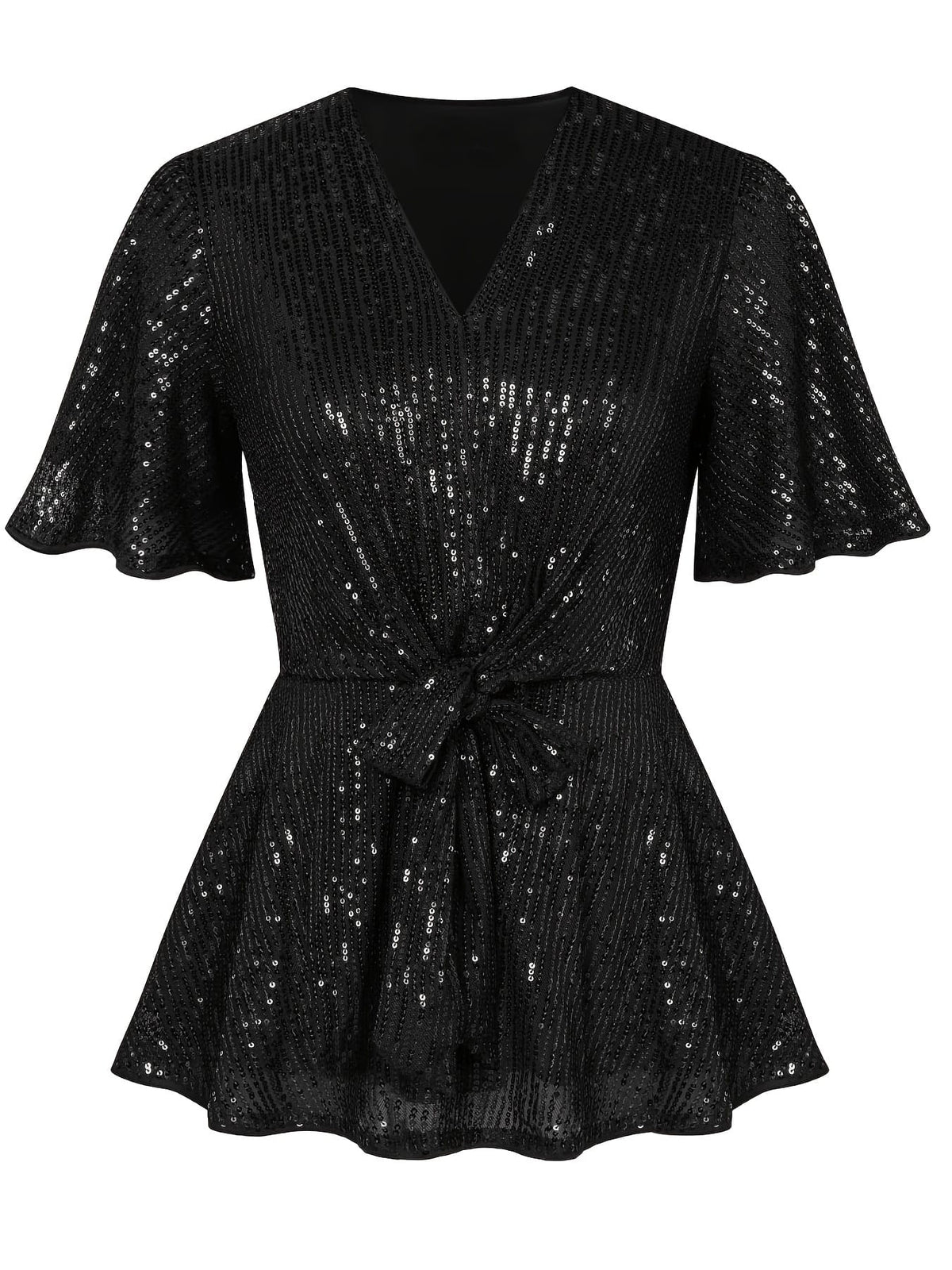 jkthpu-45 Sparkling Plus Size VNeck Tunic Elegant Casual Everyday Shirt