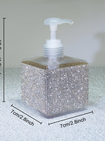 jkthpu-45 Sparkling Rhinestone 250ml Square Lotion Dispenser Bottle