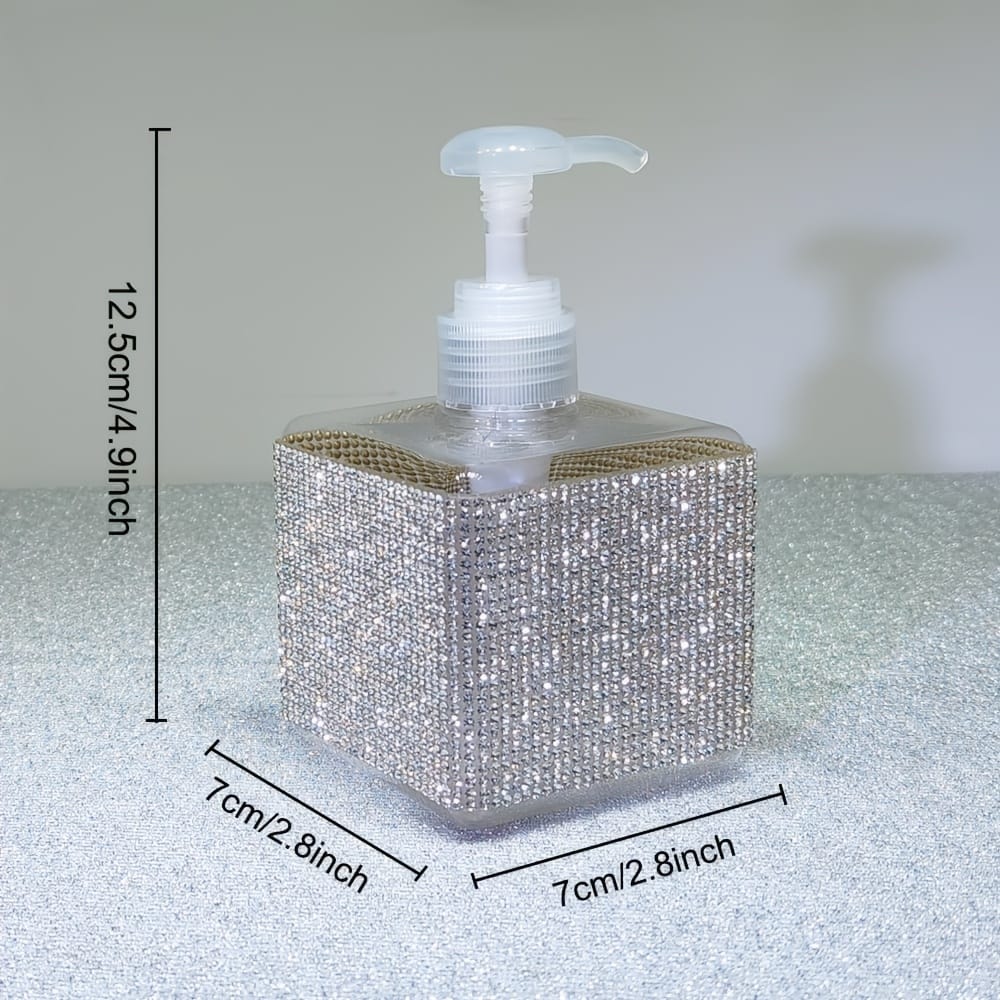 jkthpu-45 Sparkling Rhinestone 250ml Square Lotion Dispenser Bottle