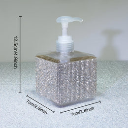 jkthpu-45 Sparkling Rhinestone 250ml Square Lotion Dispenser Bottle