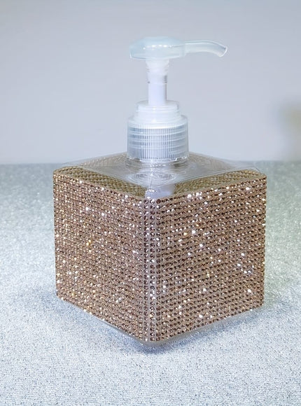 jkthpu-45 Sparkling Rhinestone 250ml Square Lotion Dispenser Bottle