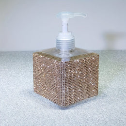jkthpu-45 Sparkling Rhinestone 250ml Square Lotion Dispenser Bottle