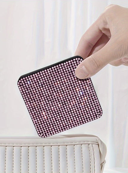 jkthpu-45 Sparkling Rhinestone Folding Makeup Mirror  Portable DualSided Beauty