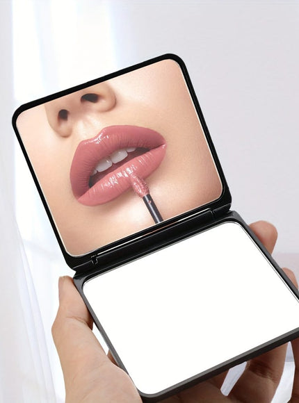 jkthpu-45 Sparkling Rhinestone Folding Makeup Mirror  Portable DualSided Beauty