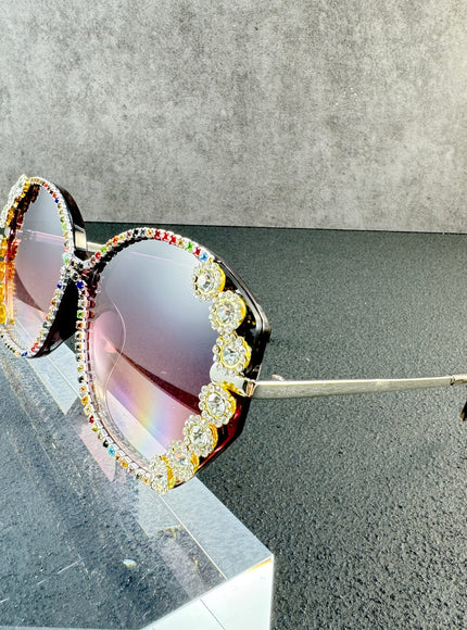 jkthpu-45 Sparkling Rhinestone Geometric Fashion Glasses for Parties