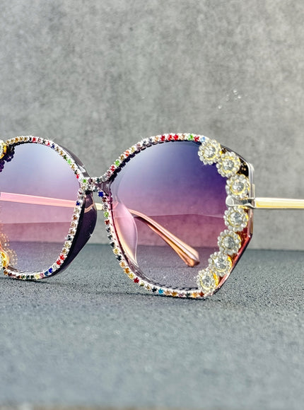 jkthpu-45 Sparkling Rhinestone Geometric Fashion Glasses for Parties