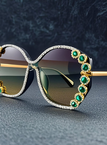 jkthpu-45 Sparkling Rhinestone Geometric Fashion Glasses for Parties