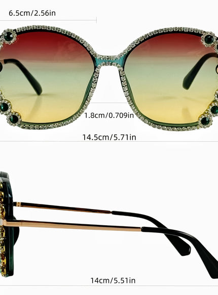 jkthpu-45 Sparkling Rhinestone Geometric Fashion Glasses for Parties