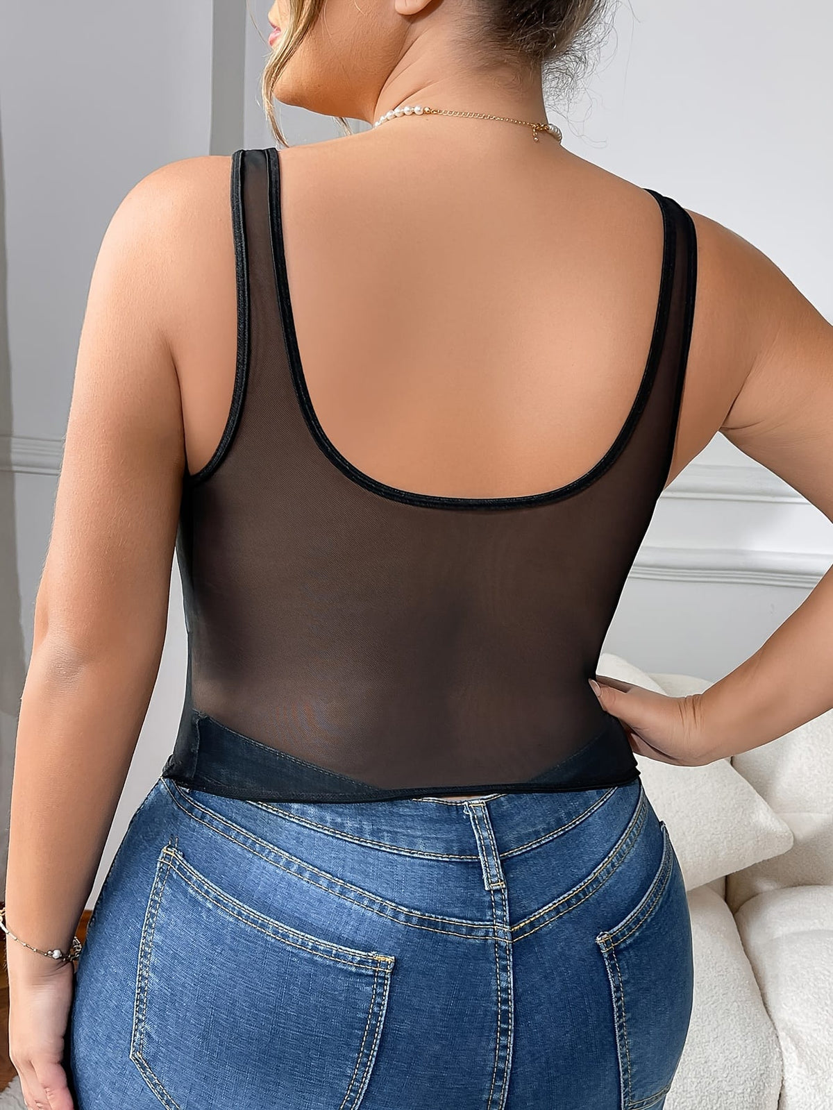 jkthpu-45 Spicy Plus Size Halter Corset  Mesh Bralette Set