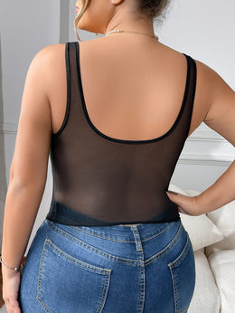 jkthpu-45 Spicy Plus Size Halter Corset Mesh Wrap Crop Top
