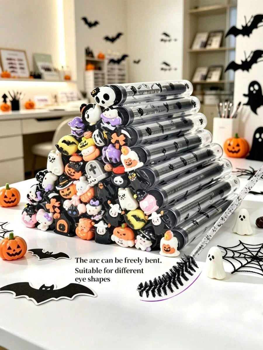 KissICON Spooky Halloween Themed Eyelash Spoolie Brushes Set