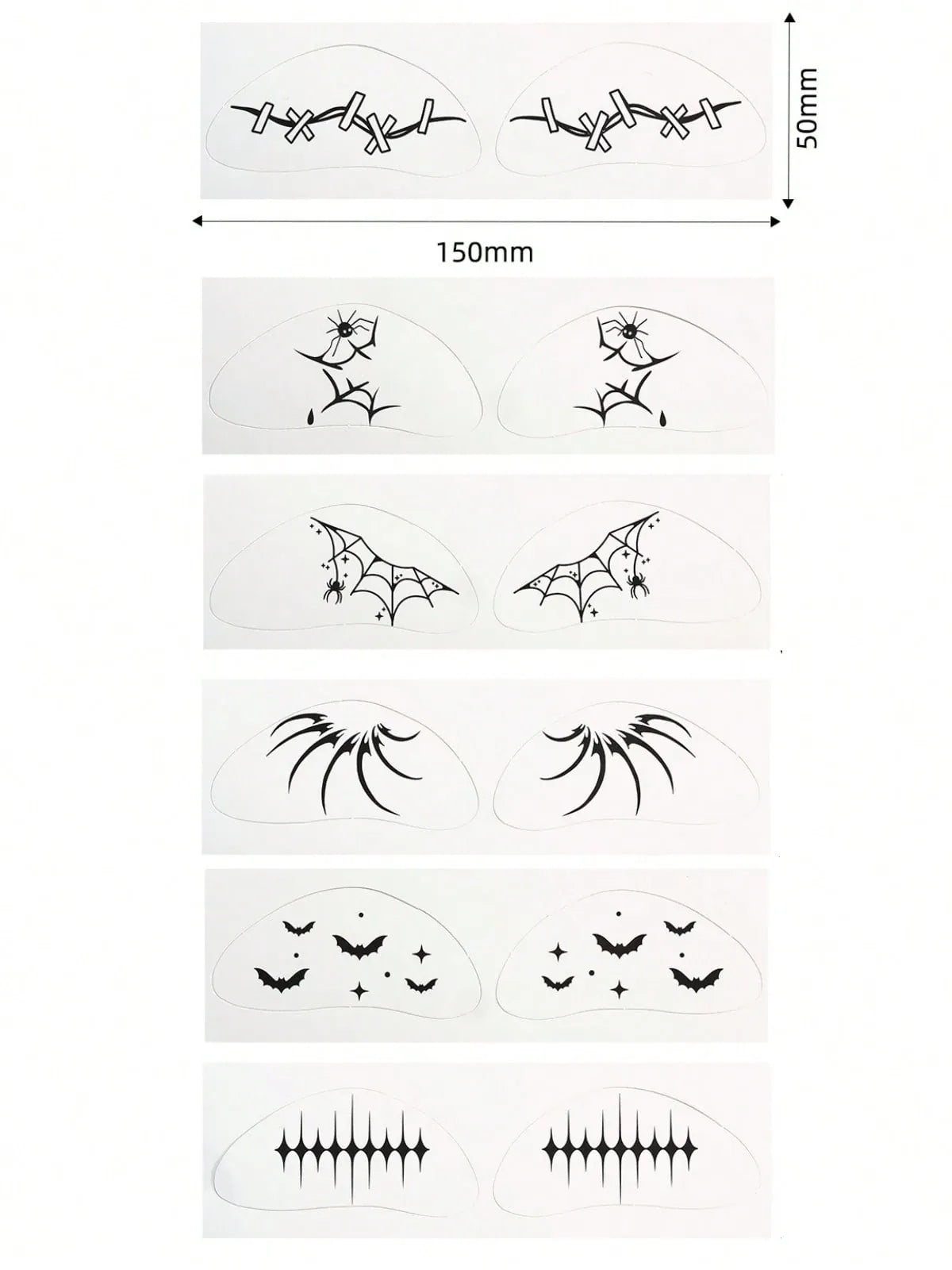 KissICON Spooky Spider Web Temporary Face Tattoos for Halloween