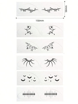 KissICON Spooky Spider Web Temporary Face Tattoos for Halloween