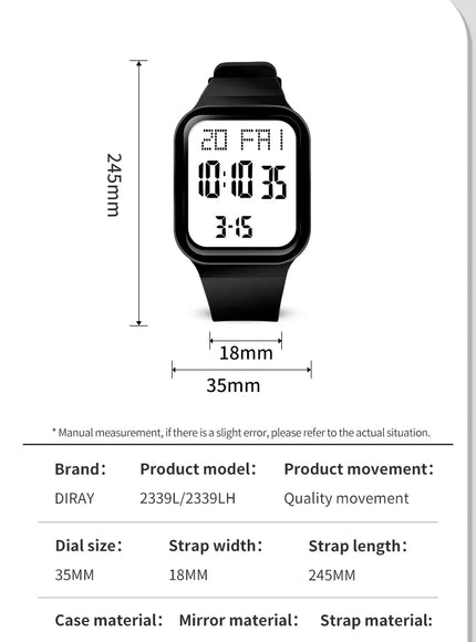 KissICON Sport Digital Watch For Men Women Waterproof Alarm