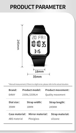 KissICON Sport Digital Watch For Men Women Waterproof Alarm