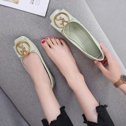 KissICON Spring Shallow Square Toe Flats Casual Shoes Women