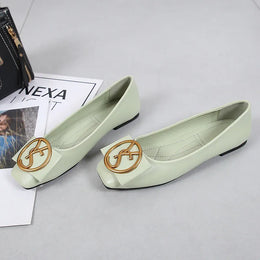 KissICON Spring Shallow Square Toe Flats Casual Shoes Women