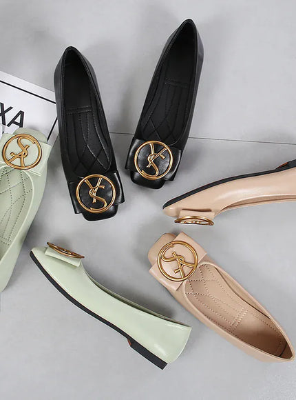 KissICON Spring Shallow Square Toe Flats Casual Shoes Women