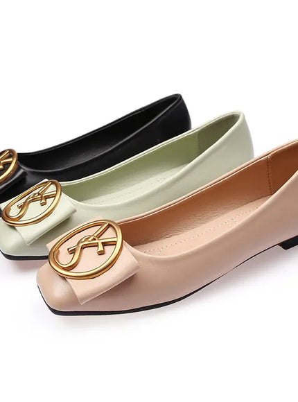 KissICON Spring Shallow Square Toe Flats Casual Shoes Women