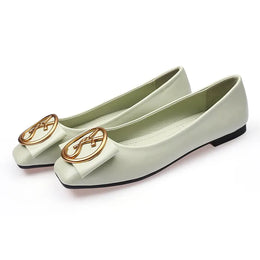 KissICON Spring Shallow Square Toe Flats Casual Shoes Women