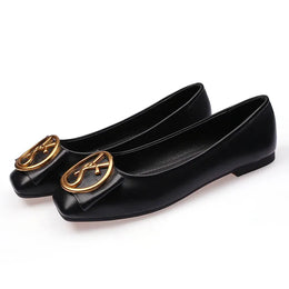 KissICON Spring Shallow Square Toe Flats Casual Shoes Women