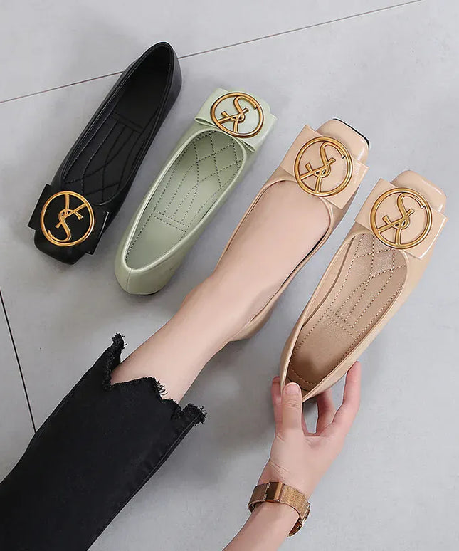 KissICON Spring Shallow Square Toe Flats Casual Shoes Women