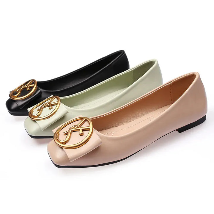 Spring Shallow Square Toe Flats Casual Shoes Women