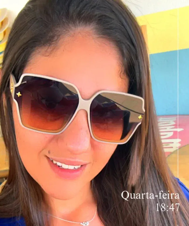 Dropshipman Square Frame Sunglasses – Women's UV Protection Large Frame All-Match